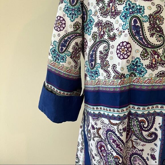 Chicos Blue Paisley Top (0) - Picture 3 of 7